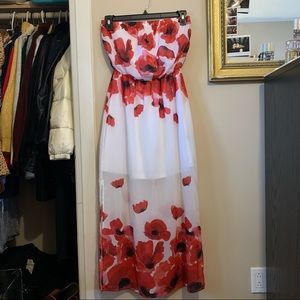 Floral Strapless Maxi Dress